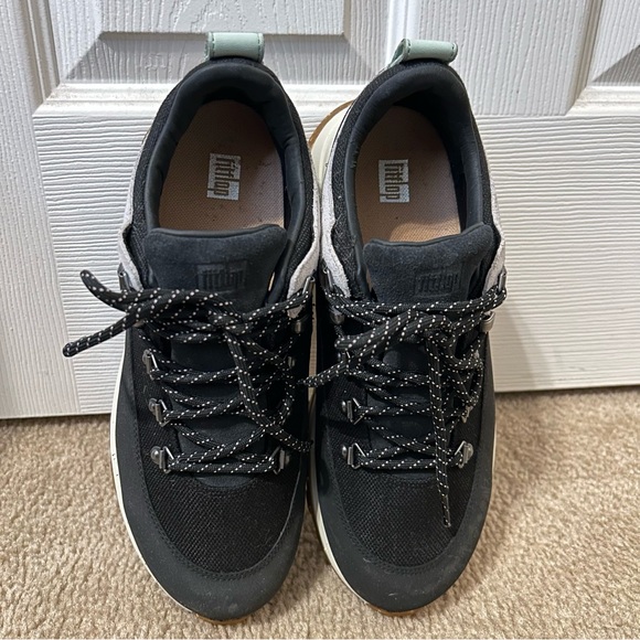 Fitflop Black and White Sneakers with Tan Soles NEO-D-HYKER - Picture 5 of 9